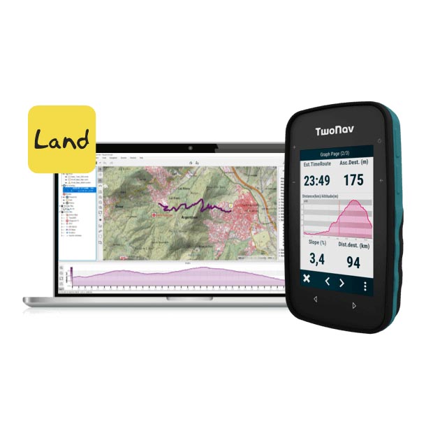 GPS Cross Plus Twonav には、LAND 9 ソフトウェアの 1 年間の無料サブスクリプションが含まれています